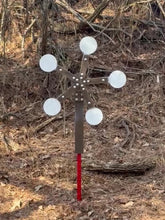 Load and play video in Gallery viewer, 3/8" AR500 Portable “No Weld Required” Mini Texas Star Reactive Steel Shooting Target w/ 6in Paddles for T-Post (MINI-TS-6-TP)