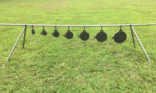Load image into Gallery viewer, 3/8” AR500 4" Tall Steel Shooting Target Hanger Range Hooks 8pc for 3/4" EMT Conduit or 3/4" Pipe (1.050" OD) (CH8AR500)