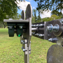 Load image into Gallery viewer, Magnum Target 3/8" AR500 Portable Revolving Plate Rack “No Weld” Reactive Steel Shooting Target w/ 6in Paddles (RPR-8)