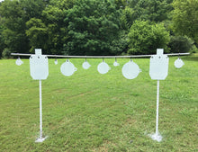 Load image into Gallery viewer, 3/8” AR500 4" Tall Steel Shooting Target Hanger Range Hooks 12pc for 3/4" EMT Conduit or 3/4" Pipe (1.050" OD) (CH12AR500)