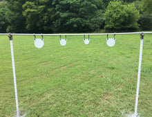 Load image into Gallery viewer, 3/8” AR500 4" Tall Steel Shooting Target Hanger Range Hooks 8pc for 3/4" EMT Conduit or 3/4" Pipe (1.050" OD) (CH8AR500)