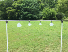 Load image into Gallery viewer, 3/8” AR500 4" Tall Steel Shooting Target Hanger Range Hooks 4pc for 3/4" EMT Conduit or 3/4" Pipe (1.050" OD) (CH4AR500)