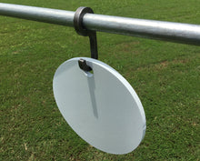 Load image into Gallery viewer, 3/8” AR500 Steel Shooting Target Conduit T-Post Pipe Stand Mounts and Hooks for 3/4" EMT Conduit or 3/4" Pipe (1.050" OD) - 2 Mounts / 4 Hooks (TPPS2-CH4-KIT)