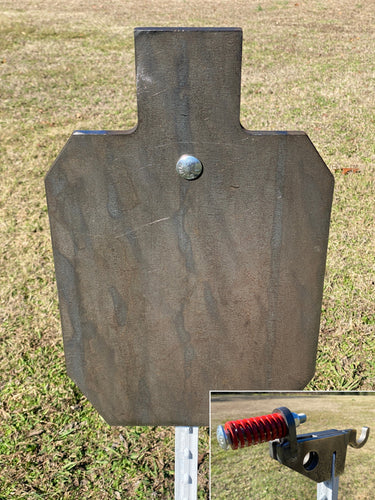 Magnum Target 12"x20" 3/8" AR500 IDPA/IPSC Steel Shooting Gong Target w/ Spring T-Post Mount / Hook