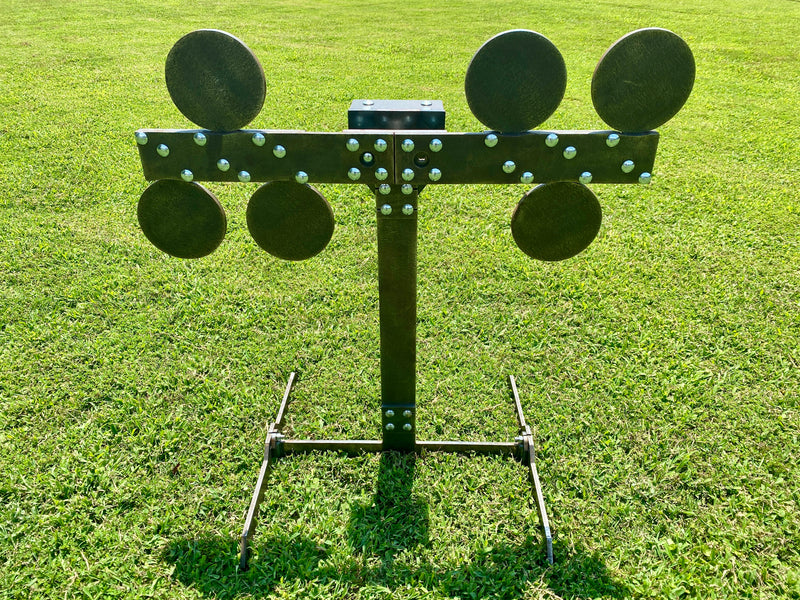 Parts & Assembly Instructions for Magnum Target 3/8" AR500 Portable Revolving Plate Rack / Dueling Tree “No Weld” - Texas Star Type - Reactive Steel Shooting Target w/ 6in Paddles - RPR-6