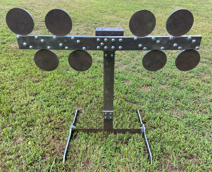 Parts & Assembly Instructions for Magnum Target 3/8" AR500 Portable Revolving Plate Rack / Dueling Tree “No Weld” - Texas Star Type - Reactive Steel Shooting Target w/ 6in Paddles - RPR-8