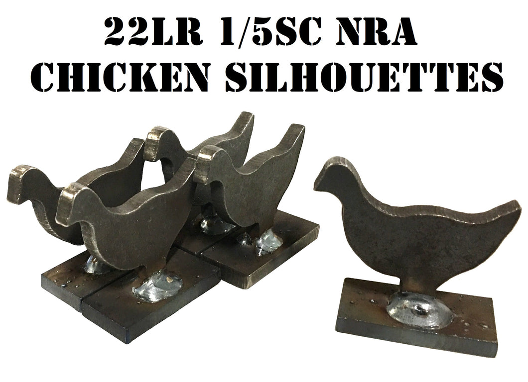Magnum Target 1/5sc. NRA/IHMSA .22LR Rim-fire Chicken Animal Knock-down Targets - 5pc or 20pc Steel Targets - KCKN5NP / KCKN20NP