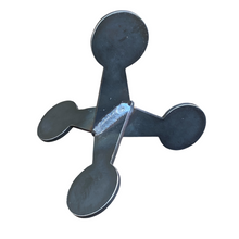 Load image into Gallery viewer, 22LR Rimfire Smallbore 1/4&quot; A36 Mild Steel Shooting Target - Flipping Jumping Jack 2.5&quot; 1pc Set NOT WELDED (1-WJJ2.5-UWELD14A36)
