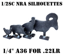 Load image into Gallery viewer, Magnum Target 1/2sc IHMSA/NRA .22LR Welded Metallic Silhouette Rifle Targets - 4pc 1/4&quot;A36 Steel - 124NP-14IN
