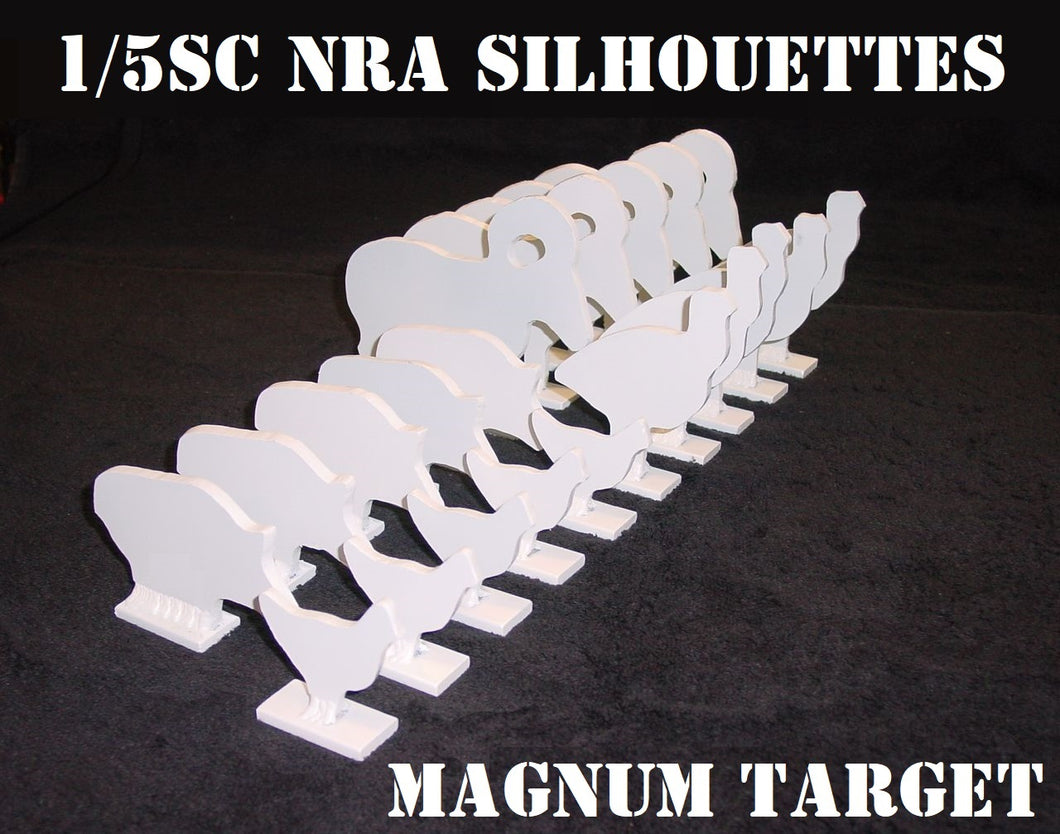 Magnum Target 1/5sc. NRA/IHMSA .22LR Rim-fire Animal Knock-down Targets - 20pc. Steel Targets - 20W