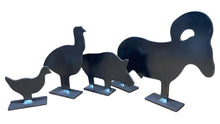 Load image into Gallery viewer, 3/8sc IHMSA .22LR Rifle/Pistol Welded Metallic Silhouette Targets - 4pc 1/4"A36 Steel (38-4NP-IHMSA)
