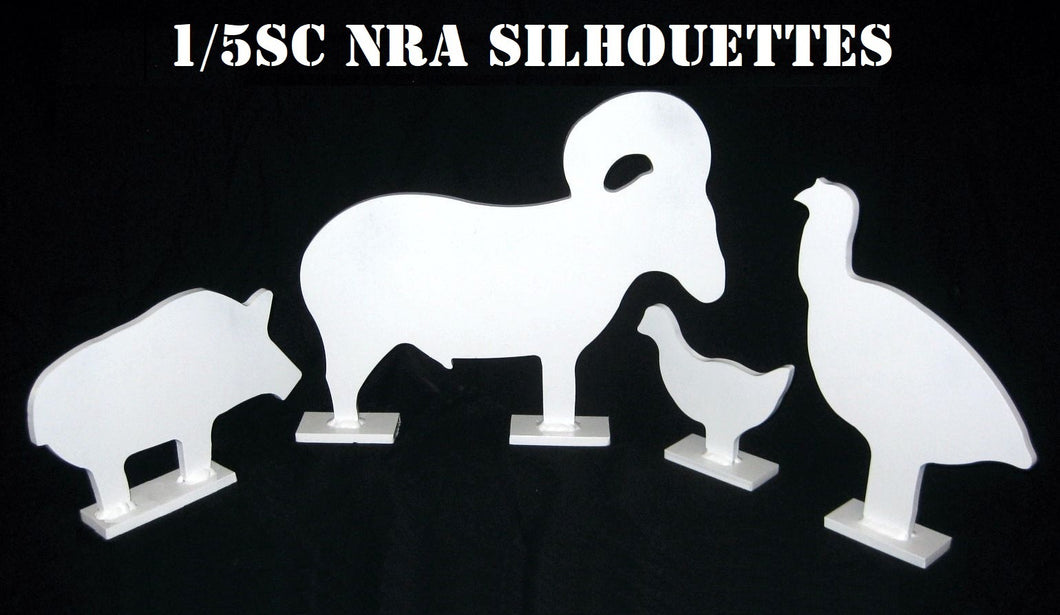 Magnum Target 1/5sc. NRA/IHMSA Metallic Silhouette Targets - 4pc. Small Bore Rifle Knock-overs - 4W