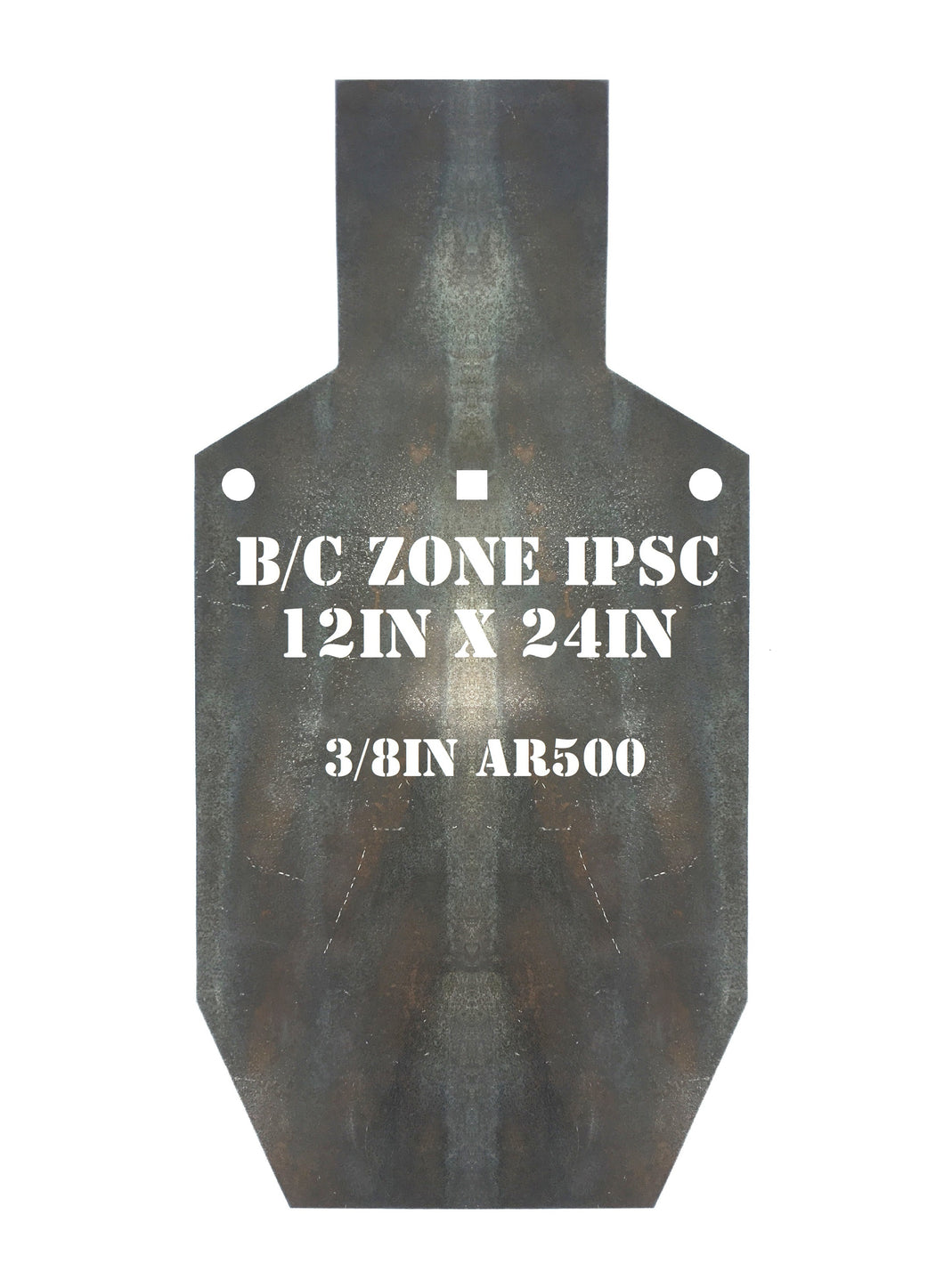 Magnum Target AR500 12x24 B/C Zone IPSC IDPA 3/8” Steel Shooting Target Rifle Gong Silhouette - BCZ12X241AR5003H