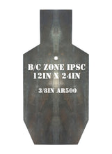 Load image into Gallery viewer, Magnum Target AR500 12x24 B/C Zone IPSC IDPA 3/8” Steel Shooting Target Rifle Gong Silhouette - BCZ12x241AR500
