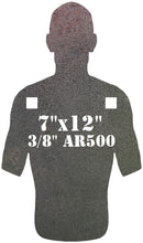 Load image into Gallery viewer, Magnum Target 3/8&quot; AR500 Combatant Silhouette 7&quot; x 12&quot; Steel Shooting Range Gong Metal Target Unpainted (CS7x121OAR500-2H)
