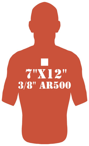 3/8in AR500 7inx12in Combatant Silhouette Steel Target with hole for mounting