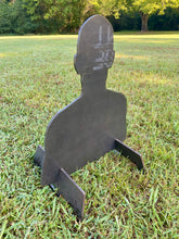 Load image into Gallery viewer, Portable 3/8&quot; AR500 18&quot;x22&quot; Combatant Torso Hardened Steel Shooting Target Silhouette w/ Metal Ground Stand for 3/4&quot; EMT Conduit (CSGT18x221AR500EMT)
