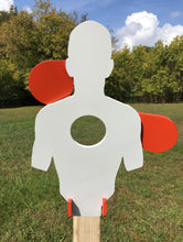 Load image into Gallery viewer, Magnum Target 3/8 AR500 Full Size 16x30 Combatant Steel Hostage Reactive IDPA Shooting Target w/ 2x4 Stand - CSHT16x30SM2x4-2DT-LONGLEG-KIT
