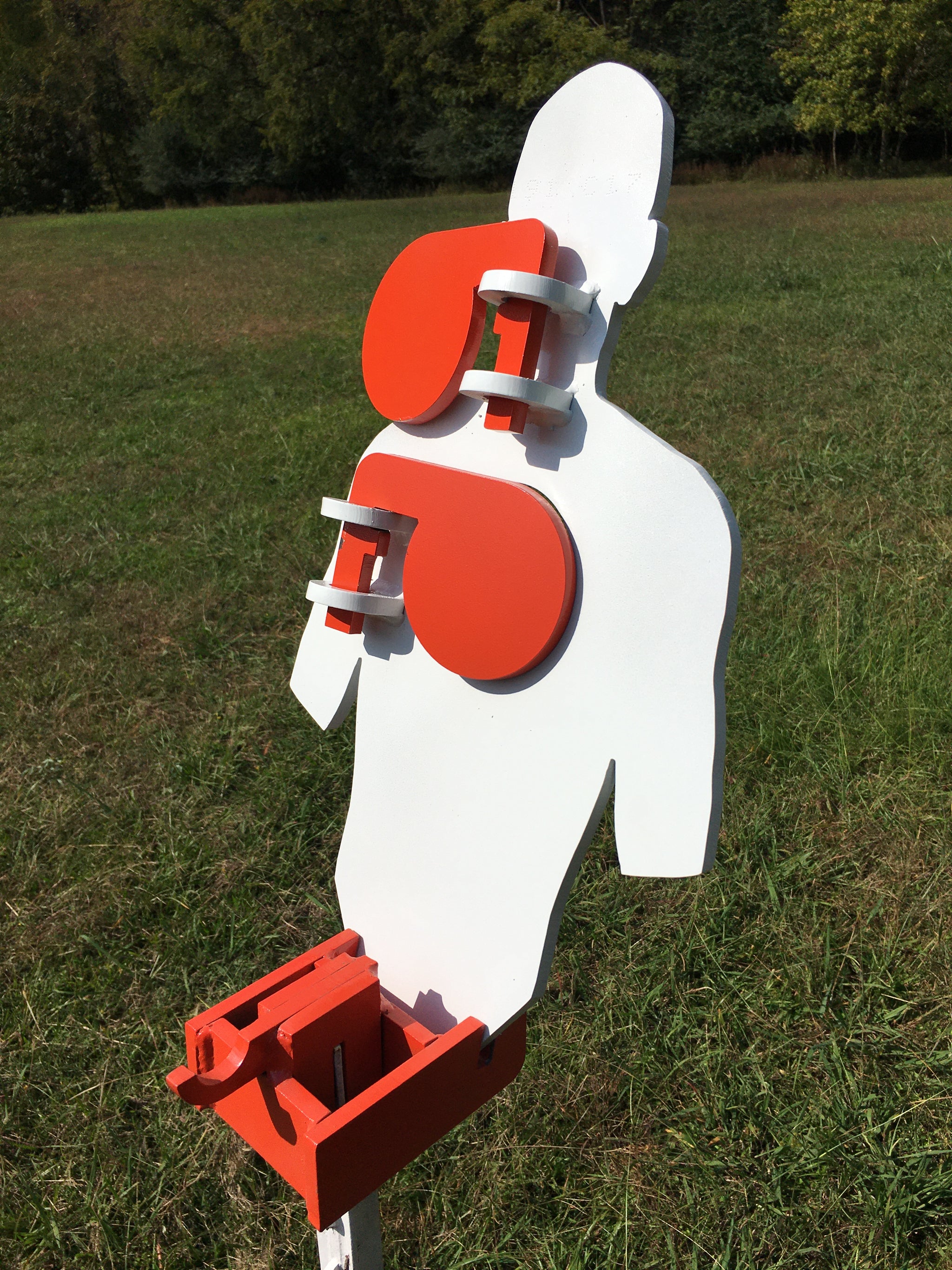 AR500 Steel Hostage/Combatant Reactive Shooting Target - 3/8" Thick, 11"x13", For T-Post Mount (IDPA)