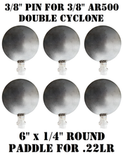 Load image into Gallery viewer, 6"x1/4" 22LR Paddles for Magnum Target 3/8" AR500 Portable Double Cyclone Reactive Shooting Target (DCP-6-14-38PIN)
