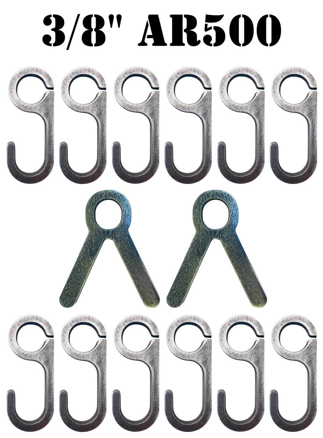 Magnum Target 3/8” AR500 Steel Shooting Target Conduit Stand Brackets - 2 Brackets / 12 Hooks