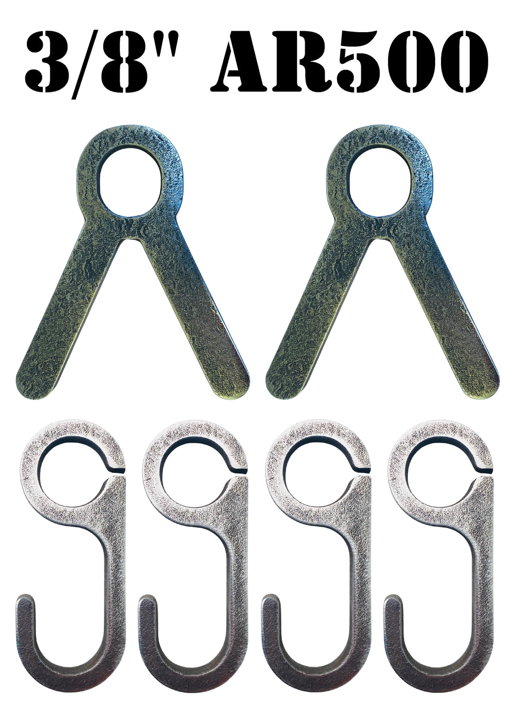 Magnum Target 3/8” AR500 Steel Shooting Target Conduit Stand Brackets - 2 Brackets / 4 Hooks