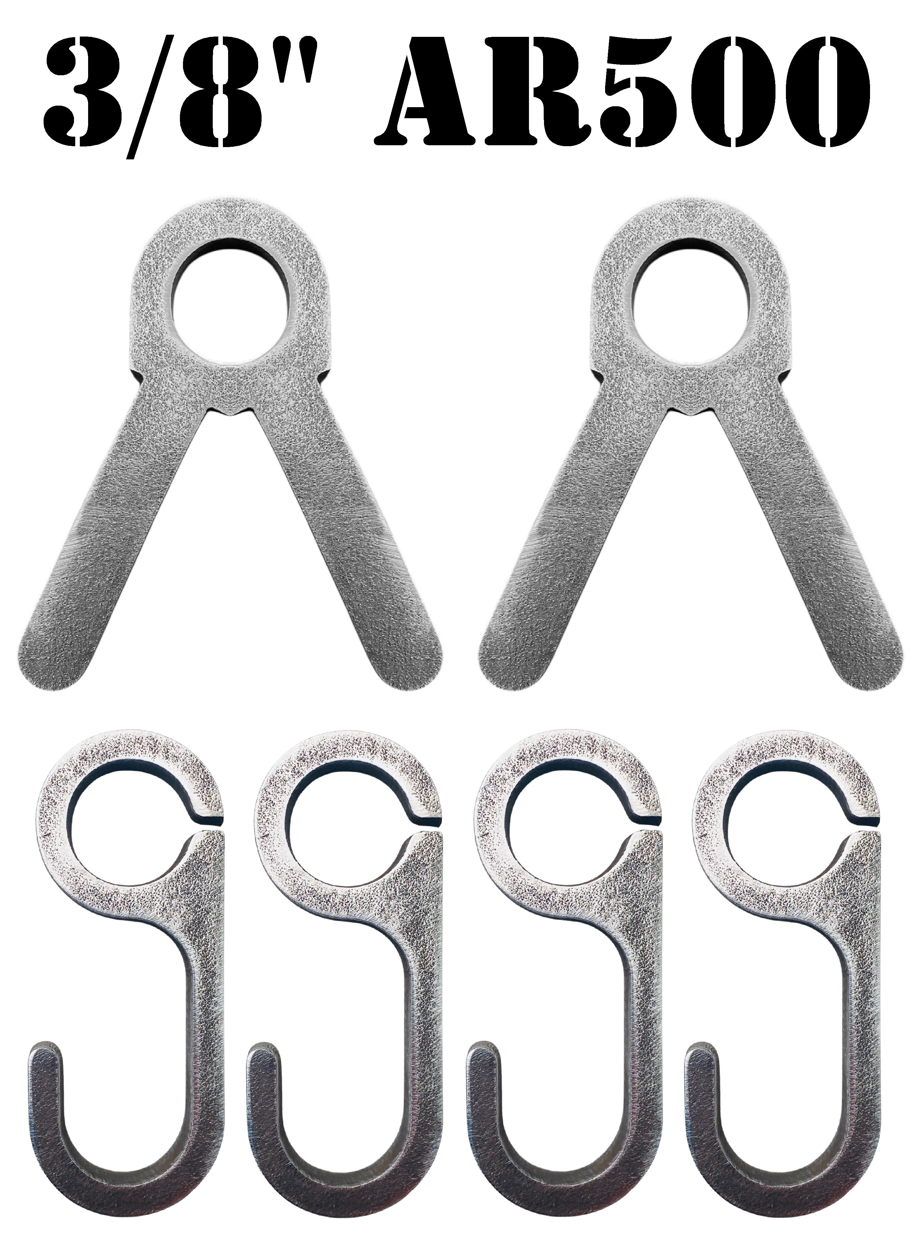 6pc 3/8” AR500 Steel Target Conduit Stand Brackets & Hooks for 3/4