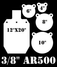 Load image into Gallery viewer, Magnum Target 3/8&quot; AR500 2/3 Scale 12&quot;x20&quot; IDPA/IPSC, 10&quot;, 8&quot;, 6&quot;, 4&quot; Steel Shooting Targets - 5pc Set (G12x201G101G81G61G41WEAR500)
