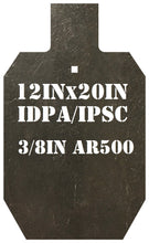 Load image into Gallery viewer, Magnum Target 3/8&quot; AR500 2/3 Scale 66% 12&quot;x20&quot; IDPA/IPSC Steel Shooting Target - 1pc Stand Mounted Rifle Gong (G12X201SAR500)
