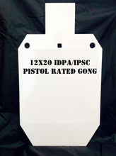 Load image into Gallery viewer, Magnum Target 12x20 2/3 scale IDPA Gong - 3/8&quot; Thk. Mild Steel Action PISTOL ONLY Shooting Targets - G12x201W
