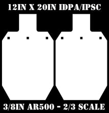 Load image into Gallery viewer, Magnum Target 2/3 Scale 66% 12&quot;x20&quot; 3/8&quot; AR500 IDPA/IPSC Steel Shooting Target - 2pc Rifle Gong (G12X202WAR500)
