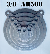 Load image into Gallery viewer, Magnum Target AR500 3/8&quot; Steel Shooting Target Gong 7 pc Set 2in,3in,4in,6in,8in,10in,12in - G2346810127EAR500
