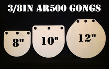Load image into Gallery viewer, Magnum Target 8in, 10in, &amp; 12in AR500 Gong/Hanger Steel Shooting Targets - 3/8 Thk Pistol &amp; Rifle Targets - 3pc - G810123WAR500
