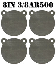 Load image into Gallery viewer, Magnum Target 8 in. AR500 Gong/Hanger Shooting Target - 3/8 Thk Pistol &amp; Rifle Target - 4pc. Steel Target Set (G84EAR500)
