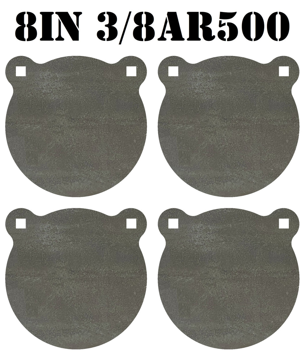 Magnum Target 8 in. AR500 Gong/Hanger Shooting Target - 3/8 Thk Pistol & Rifle Target - 4pc. Steel Target Set (G84EAR500)