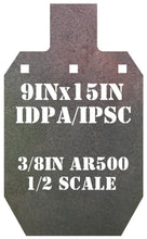 Load image into Gallery viewer, Magnum Target 9&quot;x15&quot; 3/8&quot; AR500 1/2 Scale IDPA/IPSC Steel Shooting Gong Target 1pc (G9x151AR500)

