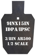 Load image into Gallery viewer, Magnum Target 9&quot;x15&quot; 3/8&quot; AR500 1/2 Scale IDPA/IPSC Steel Shooting Gong Target 1pc (G9x151SAR500)
