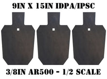 Load image into Gallery viewer, Magnum Target 9&quot;x15&quot; 3/8&quot; AR500 1/2 Scale IDPA/IPSC Steel Shooting Gong Target 3pc (G9x153SAR500)
