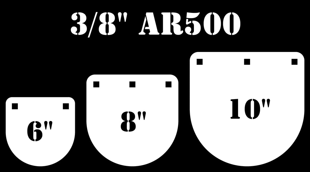 Magnum Target 6in, 8in, & 10in AR500 Gong/Hanger Steel Shooting Targets - 3pc 3/8 Thk Pistol & Rifle Targets (GFT68103WAR500)