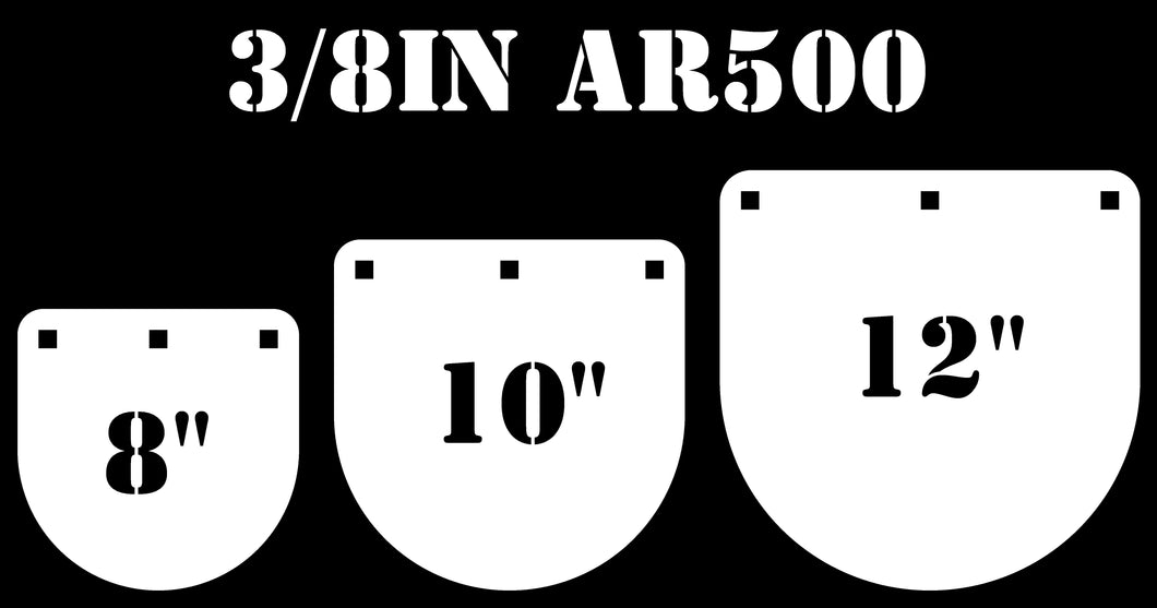 Magnum Target 8in, 10in, & 12in AR500 Gong/Hanger Steel Shooting Targets - 3pc 3/8 Thk Pistol & Rifle Targets (GFT810123WAR500)