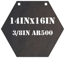 Load image into Gallery viewer, 14&quot;x16&quot; 3/8&quot; AR500 Steel Hexagon Target - Pistol &amp; Rifle Shooting Gong Silhouette (GHEX14x161AR500)
