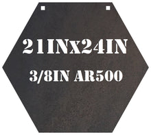 Load image into Gallery viewer, Magnum Target 21&quot;x24&quot; 3/8&quot;AR500 Hexagon Gong/Hanger Shooting Target - Pistol &amp; Rifle Target - 1pc. Steel Target Set - GHEX21x241AR500
