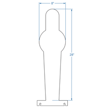 Load image into Gallery viewer, 28"x8" 3/8" AR500 Steel Reactive IPSC Mini Pepper Popper Metal Shooting Target w/ Ground Stand (GTMPP8x28AR500)
