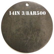 Load image into Gallery viewer, Magnum Target 14in 3/8&quot; AR500 Gong/Hanger Steel Shooting Target - Pistol &amp; Rifle Plate 1pc Set (H141AR500)
