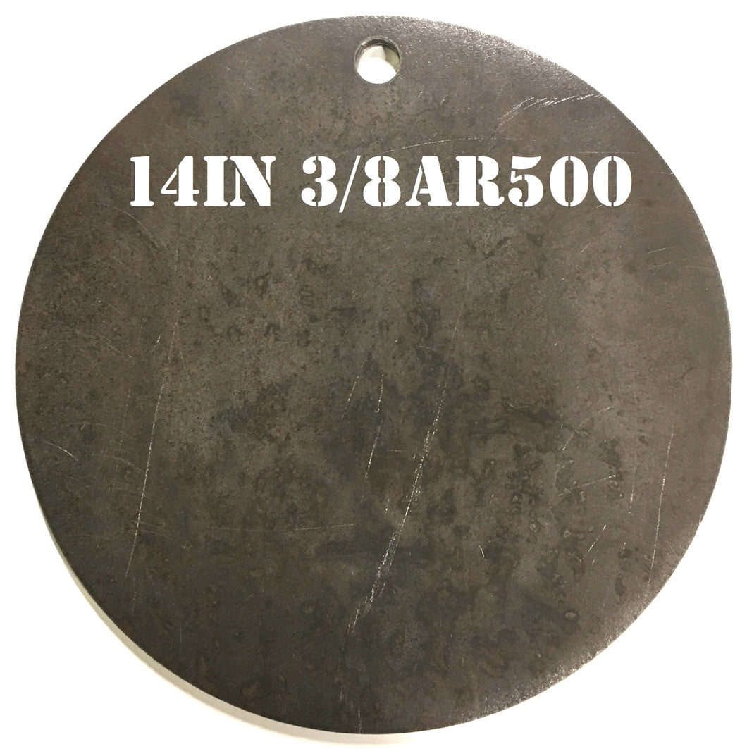 Magnum Target 14 in. AR500 Gong/Hanger Shooting Target - 3/8 Thk Pistol & Rifle Target - 1pc. Steel Target Set - H141AR500