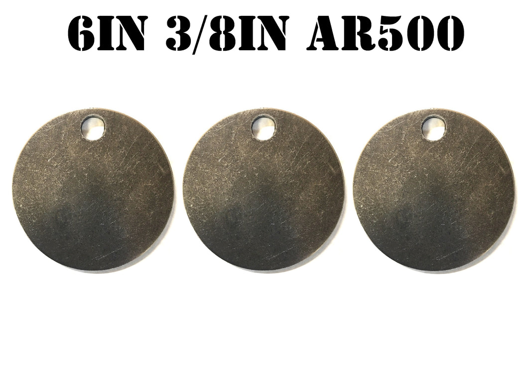 Magnum Target 6 in. AR500 Gong/Hanger Shooting Target - 3/8 Thk Pistol & Rifle Target - 3pc. Steel Target Set - H63AR500