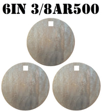 Load image into Gallery viewer, Magnum Target 6&quot; x 3/8&quot; AR500 NRA Gong/Hanger Steel Shooting Target - Pistol &amp; Rifle Plate 3pc Set (H63AR500)
