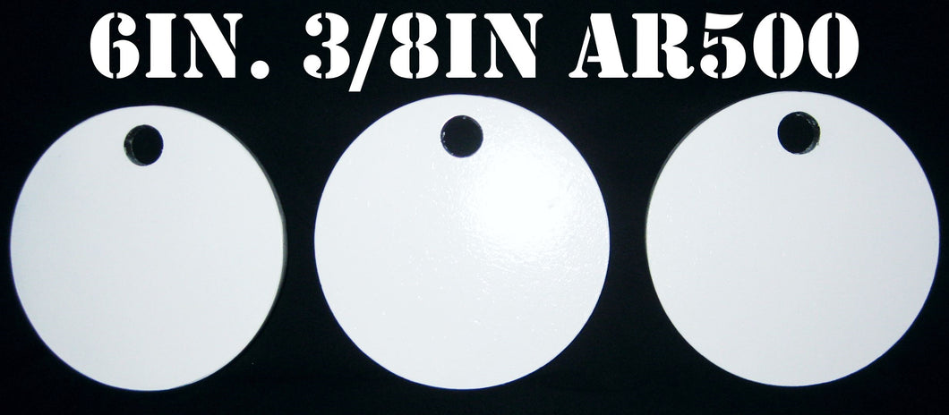 Magnum Target 6 in. AR500 Gong/Hanger Shooting Target - 3/8 Thk Pistol & Rifle Target - 3pc. Steel Target Set - H63WAR500
