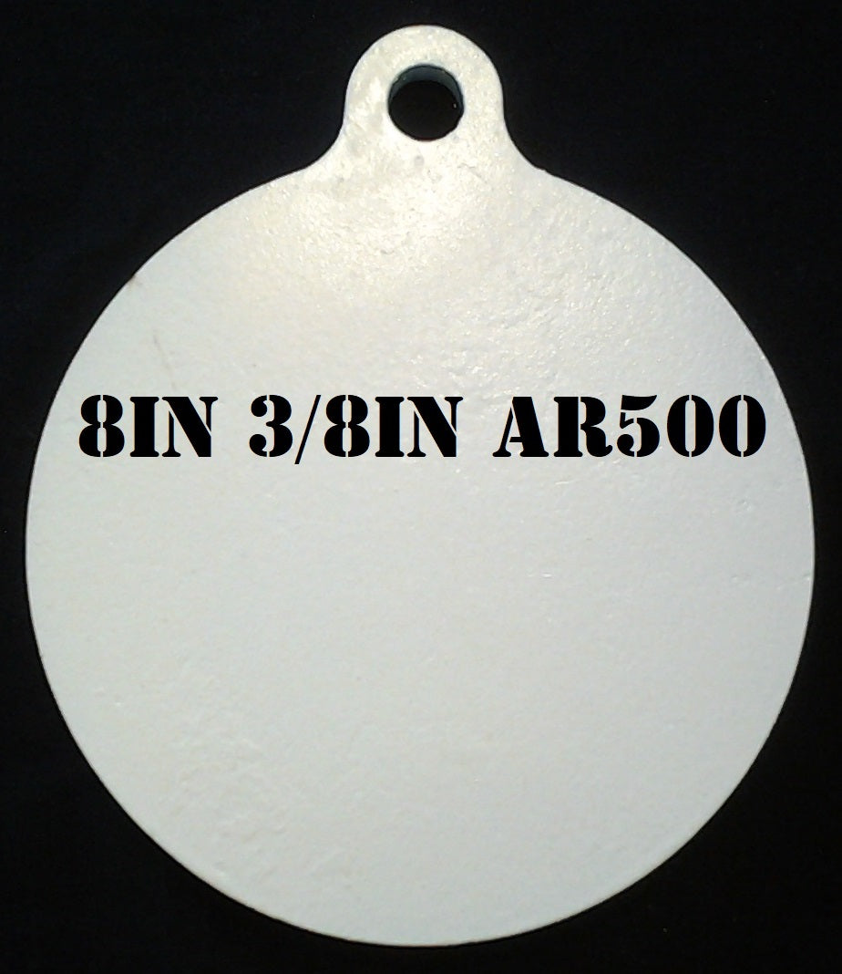 Magnum Target 8 in. AR500 Gong/Hanger Shooting Target - 3/8 Thk Pistol & Rifle Target - 1pc. Steel Target Set - H81WEAR500