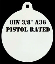 Load image into Gallery viewer, Magnum Target 8 in Round NRA PISTOL ONLY Target - 3/8in. Mild Steel Target - 1pc. Metal Plate Set (H81WE)
